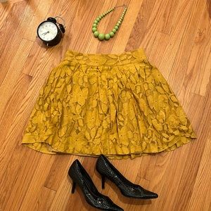 LOFT Goldenrod Yellow Floral Lace Skirt